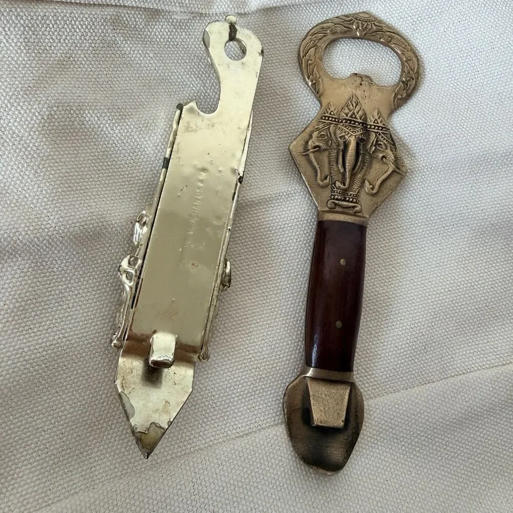 Vintage Bottle Openers Lot | Vaughan USA 58 Stamped + Thailand Brass Ganesha